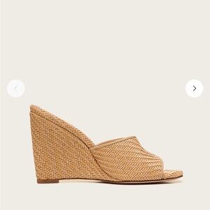 Veronica Beard Beige Woven Wedges